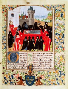 Fr 2691 f.11 Pohřeb Karla VI Frances v roce 1422 s vévodou z Bedfordu jako hlavním truchlícím a členy pařížského parlamentu od Unbekannt Unbekannt