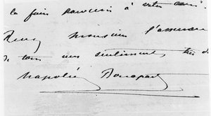 Rukopis a podpis Napoleona Bonaparte (1769-1821) (pero a inkoust na papíře) od Unbekannt Unbekannt