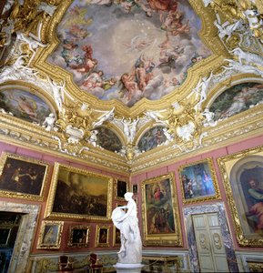 Interiér Sala di Giove (Jupiter Room) s obrazy Pietro da Cortona, Palazzo Pitti, Florencie, Itálie od Unbekannt Unbekannt