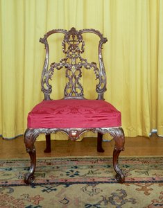 Křeslo s mahagonovou stuhou v designu Chippendale od Unbekannt Unbekannt