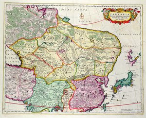 Mapa Mongolska zobrazující Japonsko a Čínu, c.1680 od Fredericka de Wita