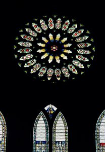 Marigold Window nebo St.Catherines Window, c.1515. Červené a bílé růže připomínají spojení rodů Yorků a Lancasterů svatbou Jindřicha VII. od Unbekannt Unbekannt