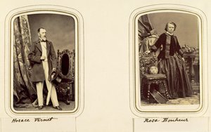 Portréty Horace Verneta a Rosy Bonheur (sépiová fotografie) od Unbekannt Unbekannt