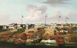 The Hongs of Canton - China Trade, c.1850 od Unbekannt Unbekannt