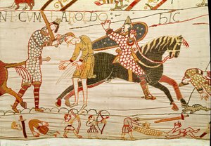 Normané zabíjejí Haroldovy muže, Bayeux Tapestry od Unbekannt Unbekannt
