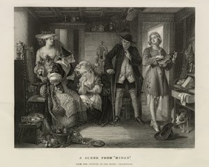 Scéna z Midasu, Velká Británie, kolem roku 1850 (rytina) od Unbekannter Künstler