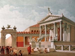 Chrám v Pompejích od Unbekannter Künstler