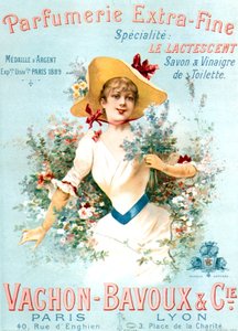 Reklamní plakát na parfémy Vachon Bavoux cca 1891 od Unbekannter Künstler