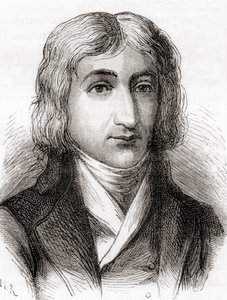 André-Jacques Garnerin, balonista a vynálezce bezrámového padáku, z „Les Merveilles de la Science“, publikoval c.1870 (Litho) od Unbekannter Künstler