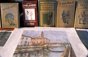 Trh se starožitnostmi, Naviglio Grande, Milán, Lombardie, Itálie od Unbekannt