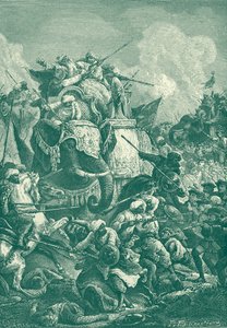 Anwaruddin Muhammed Khan v bitvě u Amburu od Unbekannter Künstler