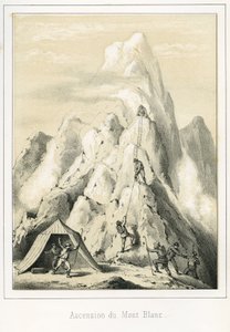 Lavina na Mont Blanc, která měla za následek smrt tří průvodců. Rytina „“ Ciel Terre et Mer“ od R. Delasalle, cca 1860 od Unbekannt