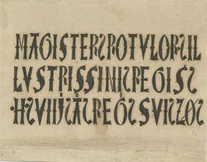 Barton under Needwood Church - nápisy: inkoustová faksimile a [?18. století] od Unbekannt