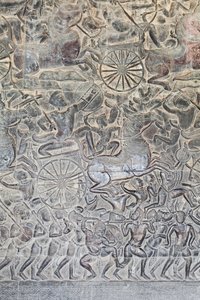 Basreliéfy na severní galerii Angkor wat, Kambodža od Unbekannter Künstler