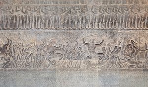 Basreliéfy na jižní galerii Angkor wat, Kambodža od Unbekannter Künstler