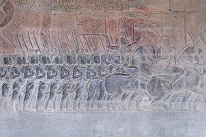 Basreliéfy na jižní galerii Angkor wat, Kambodža od Unbekannter Künstler