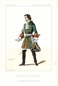 Basbarytonista Edouard Gassier v roli Hraběte v Auberově La Barcarolle, Opera Comique od Unbekannter Künstler