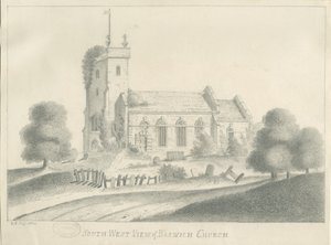 Baswich Church: kresba tužkou, červenec 1831 od Unbekannt