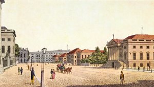 Berlín - bulvár "Unter den Linden" a Berlínská státní opera , konec 19./začátek 20. století (tisk) od Unbekannter Künstler