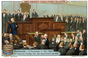 Bismarck v Reichstagu od Unbekannter Künstler
