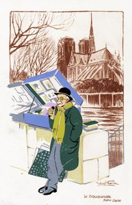 Prodavač knih ("Le Bouquiniste"), Paříž, kolem roku 1900 od Unbekannter Künstler