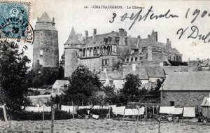 Bretaň, Ille et Vilaine (35), Chateaugiron: vnější pohled na hrad - Pohlednice z roku 1904 od Unbekannt