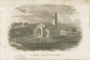 Burslem - Kostel sv. Pavla: ocelorytina a [c 1830] od Unbekannt