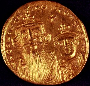 Byzantská mince s vyobrazením císaře od Unbekannt