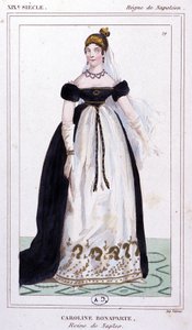 Caroline Bonaparte, asi 1810 (rytina) od Unbekannter Künstler