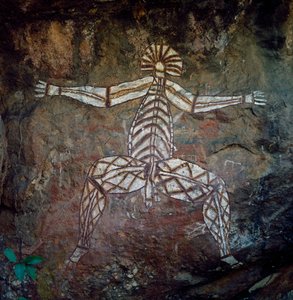 Jeskynní malba, Arnhem Land, Severní teritorium, Austrálie, domorodá kultura