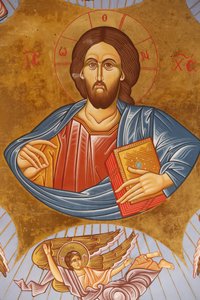 Stropní freska v pravoslavném kostele Pedoulas. Christ pantocrator, 20150510, Pedoulas, Kypr od Unbekannt