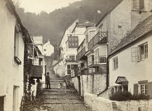 Clovelly, Torridge, Devon, Velká Británie (černobílá fotografie) od Unbekannter Künstler