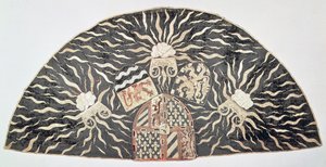 Čepel z černého sametu s aplikovanou výšivkou nesoucí paže vévody z Burgundska, jižní Nizozemsko, kolem roku 1476 od Unbekannt