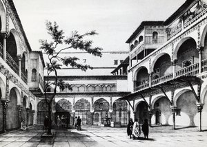 Nádvoří pevnosti Kasbah v Alžíru od J.B. and Brown J. Rowbotham