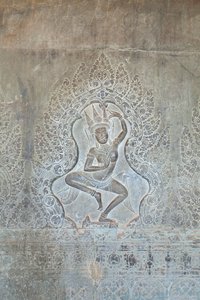 Tančící reliéf Apsary na vnější západní stěně, Angkor Wat, Kambodža (foto) od Unbekannter Künstler