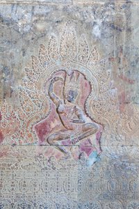 Tančící reliéf Apsary na vnější západní stěně, Angkor Wat, Kambodža (foto) od Unbekannter Künstler