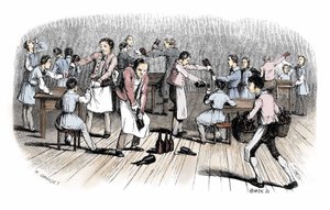 Debut komiksu: rytina z knihy "Nouveaux voyages en zig-zag" od Rodolpha Topffera (1799-1846) od Unbekannter Künstler