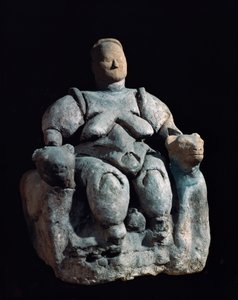 Bohyně matky, terakotová socha. 8000-6000 AD pocházející z Catal Huyuk od Unbekannt