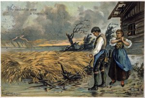 Vysvoboď nás od zla. Rolníci po bouři. kolem roku 1900 (ilustrace) od Unbekannter Künstler