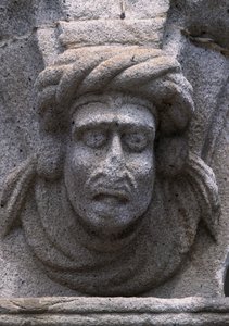 Detail vlysu na historické budově na náměstí Republiky (Praca da Republica) ve Viana Do Castelo. Portugalsko od Benjamin Baud