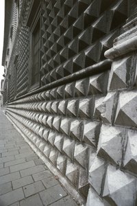 Detail fasády Palazzo dei Diamanti, Ferrara, Itálie (foto) od Benjamin Baud