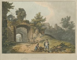 Dudley Castle – The Keep: barevná rytina akvatinty a [?19. století] od Unbekannt