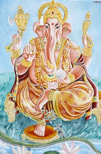 Hinduistický bůh Ganesh se sloní hlavou, Káthmándú, Nepál od Unbekannt