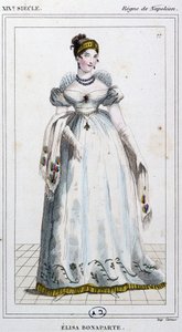Elisa Bonaparte Baciocchi, asi 1810 (rytina) od Unbekannter Künstler