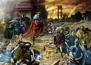 Císař Nero se svým královským dvorem po římské jedle v roce 64 od Unbekannter Künstler
