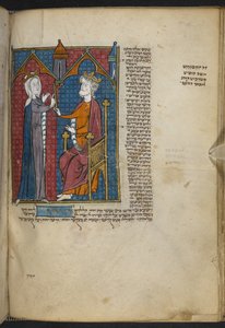 Esther a Ahasverus z Miscellany biblických a jiných textů („The Northern French Miscellany“ nebo dříve „The British Museum Miscellany“) od Unbekannter Künstler