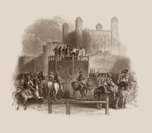 Poprava Johna Dudleyho v roce 1553 (rytina) od Unbekannter Künstler