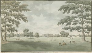 Fisherwick Hall: kresba akvarelem, 1786 od Unbekannt