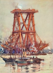 Forth Bridge, Schottland, im Bau. ca. 1880-1890 von 