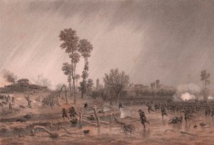 Čtvrtá piemontská divize generála Cialdiniho během útoku v bitvě u Palestra v Lombardii od William M. Timlin